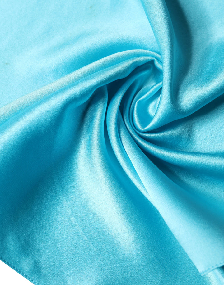 Dolce & Gabbana Turquoise Blue Silk Pocket Square Handkerchief 34cm x 34cm  Scarf