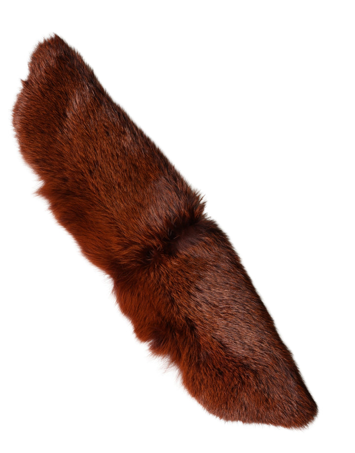 Dolce & Gabbana Brown Mink Fur Collar Women Neck Wrap 60cm x 14cm  Scarf