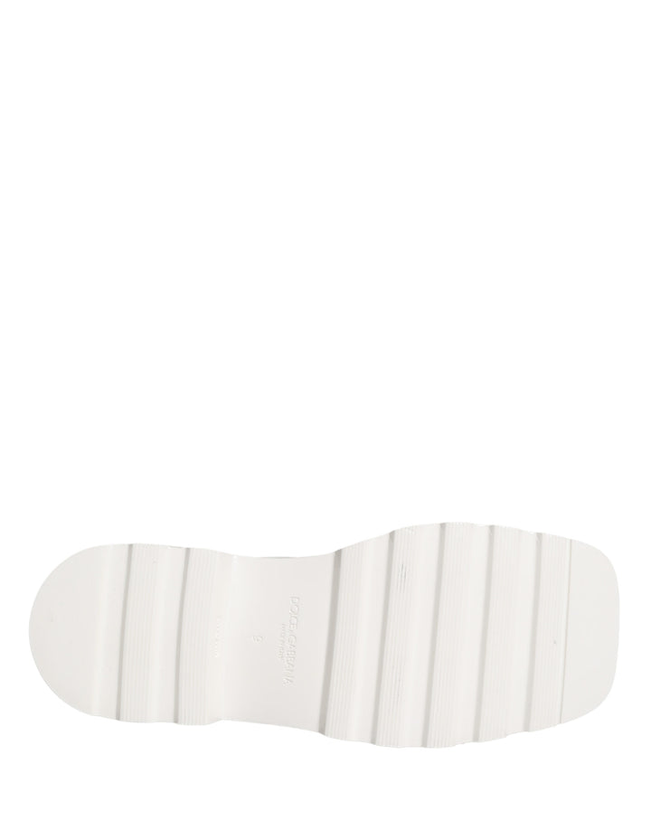 Dolce & Gabbana White Leather Chunky Sole Derby Shoes