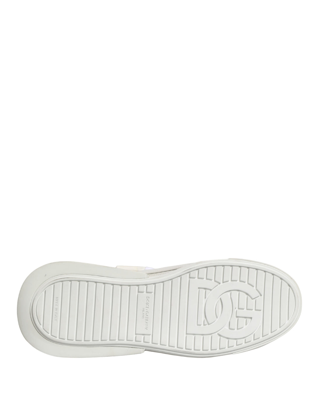 Dolce & Gabbana White Calfskin Leather Low Top Sneakers Shoes