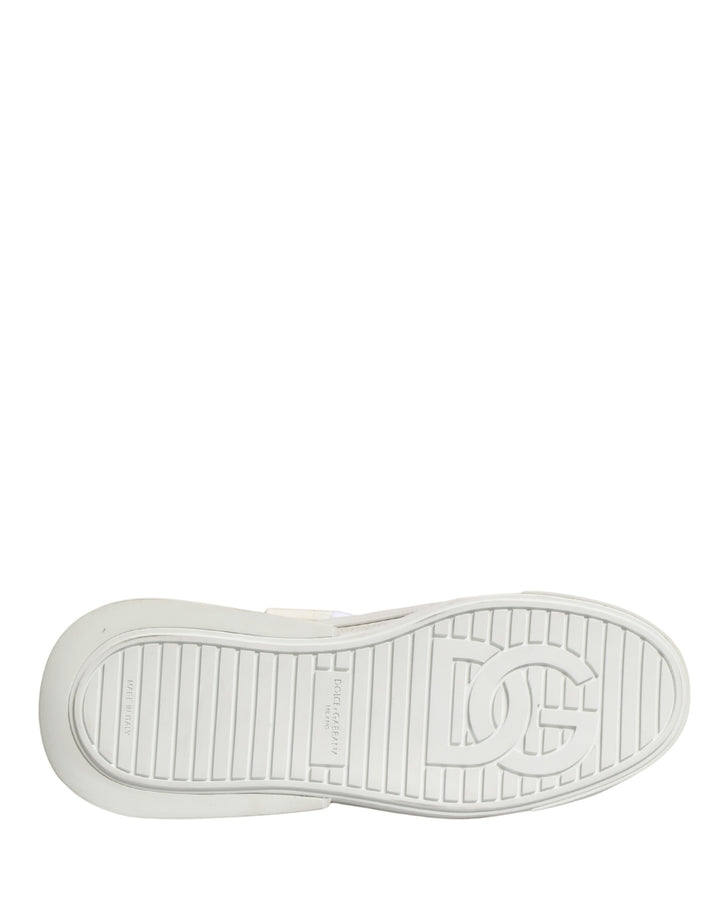 Dolce & Gabbana White Calfskin Leather Low Top Sneakers Shoes