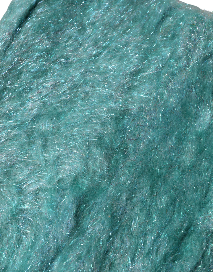 Dolce & Gabbana Teal Mohair Wool Knitted Wrap Shawl 62cm x 32.5cm Scarf