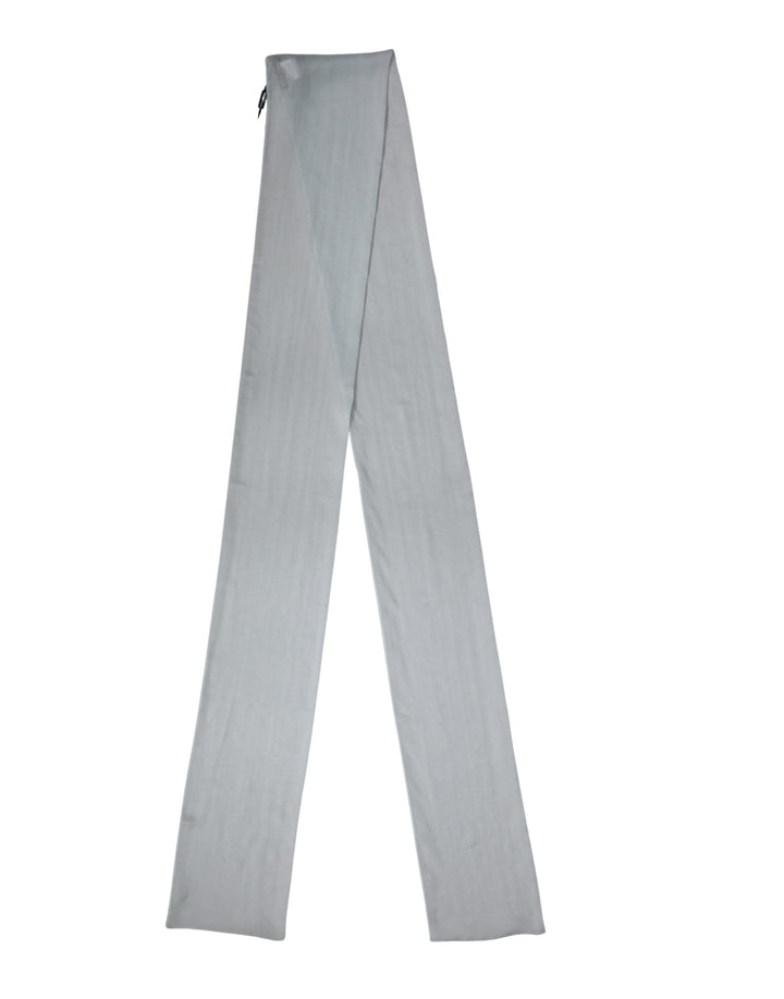 Dolce & Gabbana Light Blue Silk Sash Wrap Foulard 294.5cm x 19cm Scarf