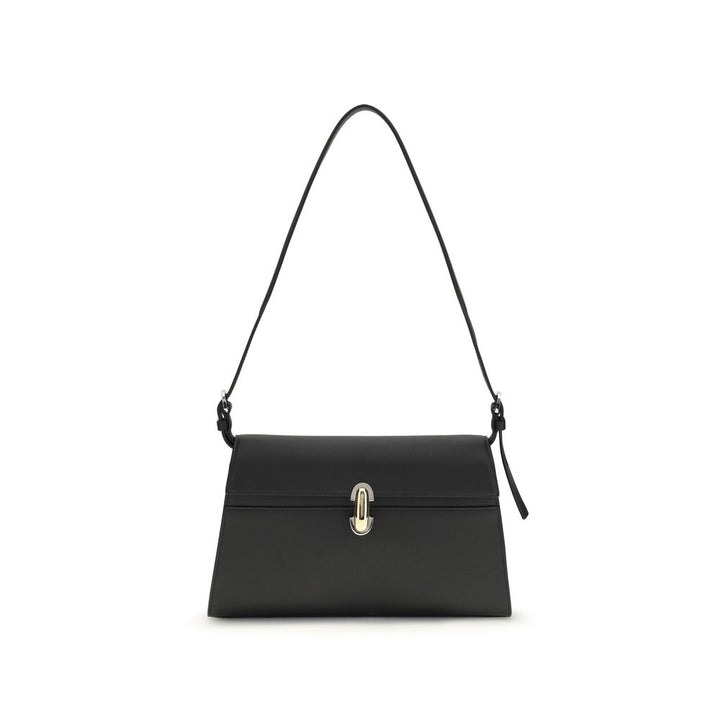 Savette Black Calf Leather Bos Taurus Shoulder Bag