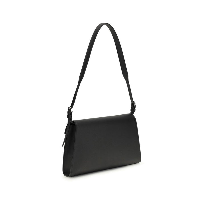 Savette Black Calf Leather Bos Taurus Shoulder Bag