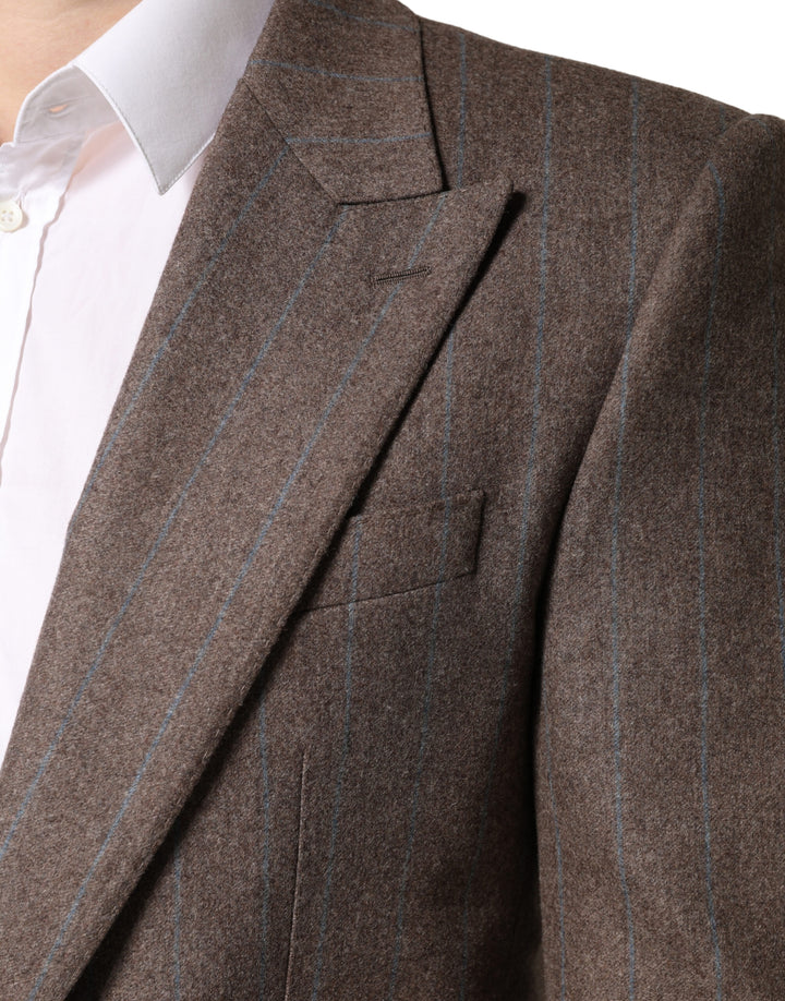 Dolce & Gabbana Brown Stripes Single Breasted Blazer