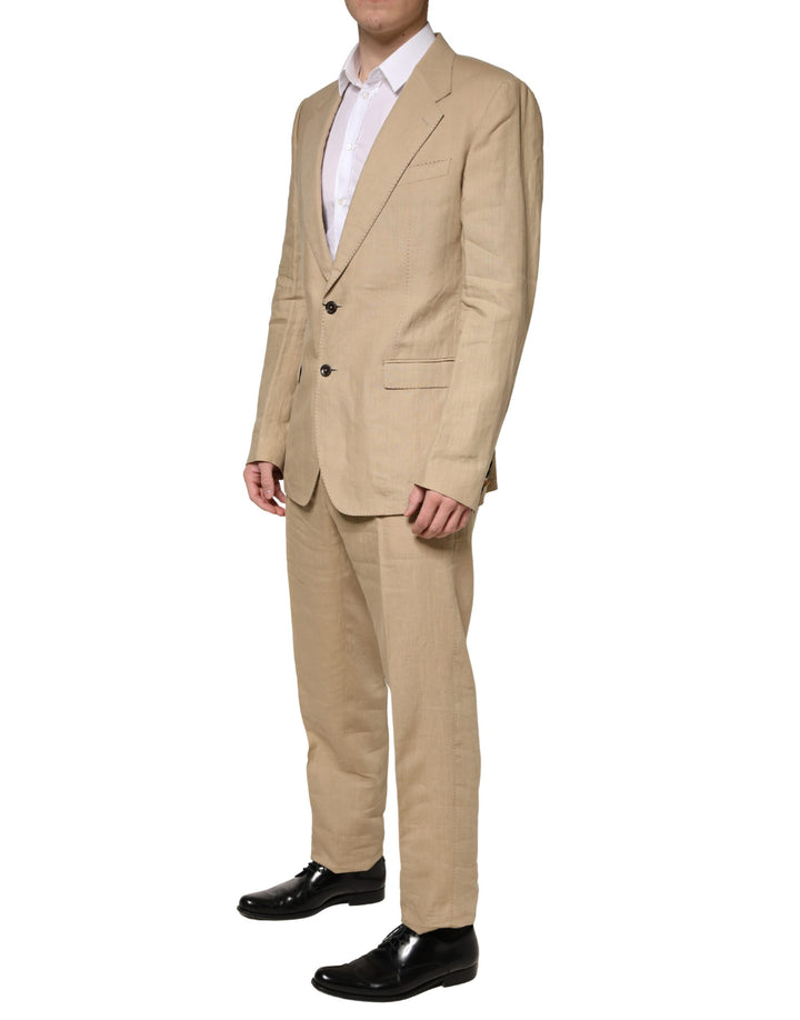 Dolce & Gabbana Beige TAORMINA Single Breasted Formal 2 Piece Suit