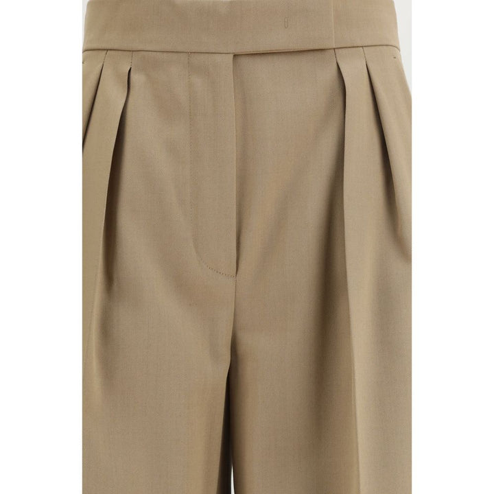 Max Mara Beige Wool Casual Pants