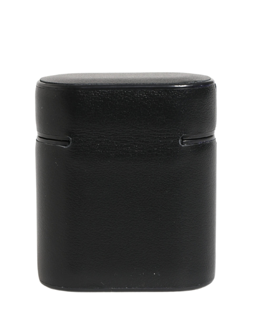 Dolce & Gabbana Black Calf Leather Logo Print Flip Holder Airpods Case