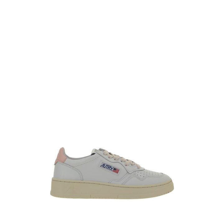 Autry White Calf Leather Bos Taurus Low Top Sneakers