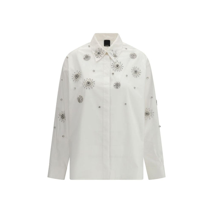 PINKO White Calf Leather Bos Taurus Shirt