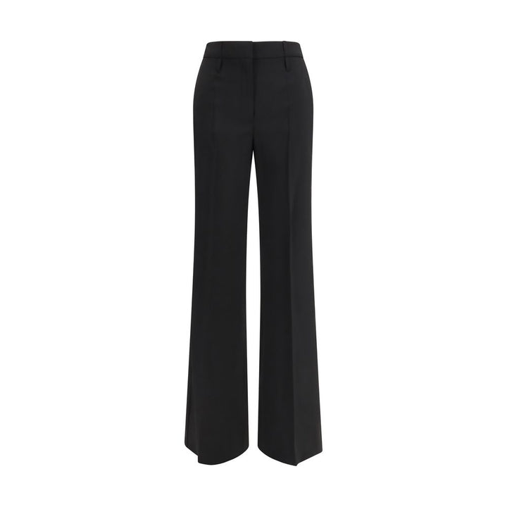 Max Mara Black Fleece Wool Flared Pants