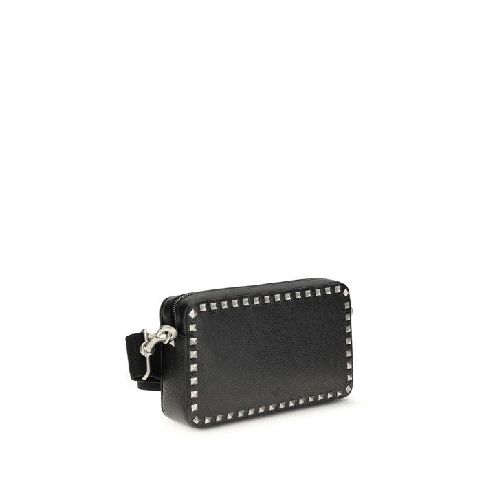 Valentino Garavani Black Calf Leather Bos Taurus Shoulder Bag