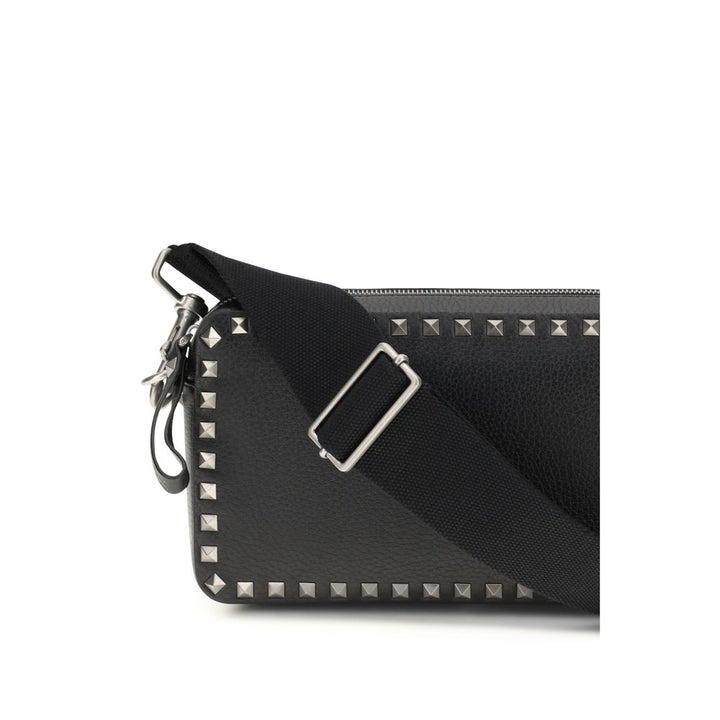 Valentino Garavani Black Calf Leather Bos Taurus Shoulder Bag