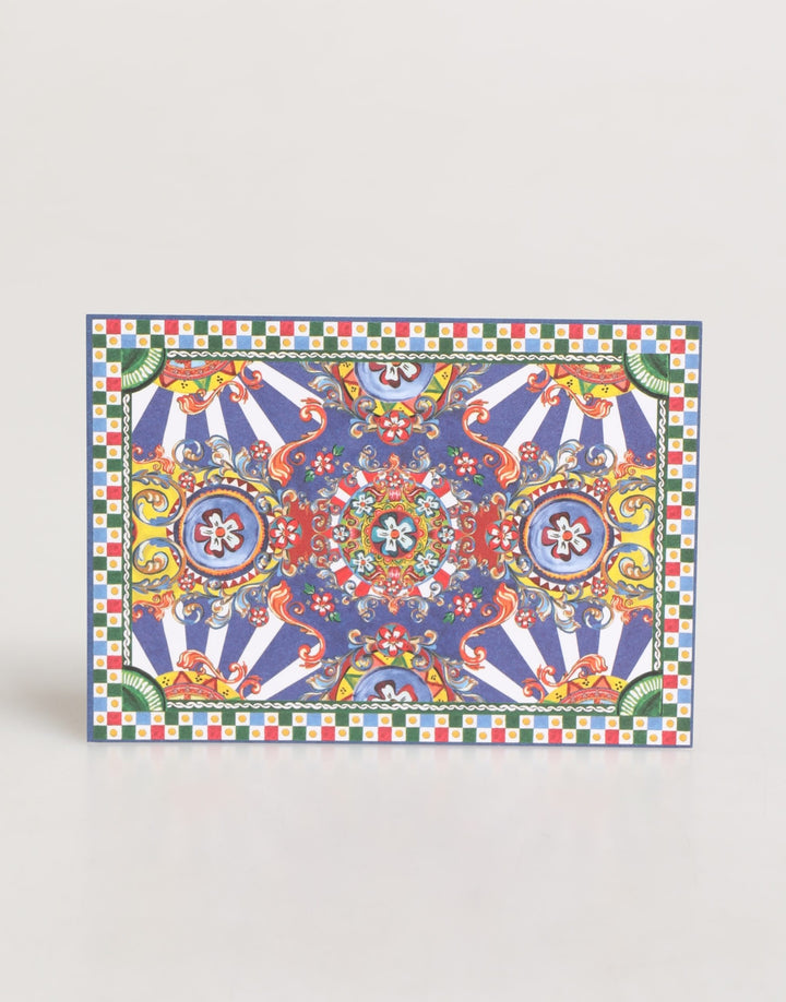 Dolce & Gabbana Multicolor Carretto Siciliano Envelope Post Card Holder