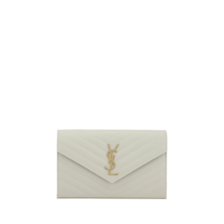 Saint Laurent White Calf Leather Bos Taurus Shoulder Bag