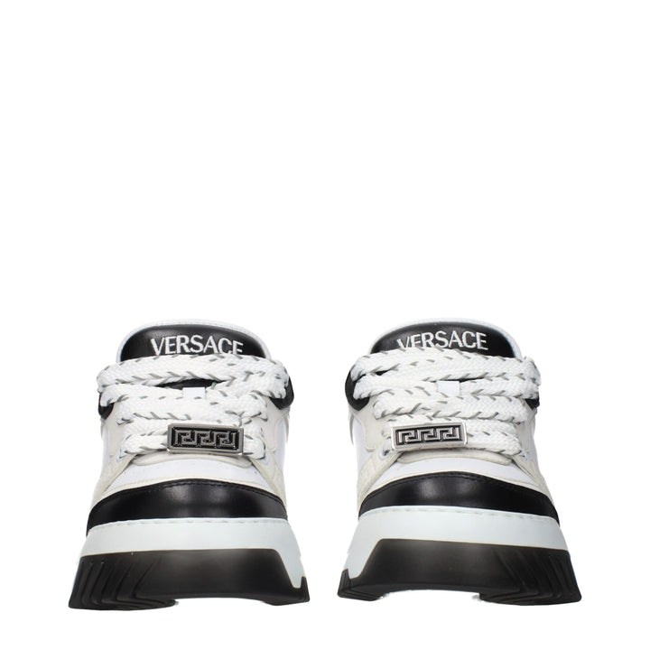 Versace White Leather Low Top Sneakers