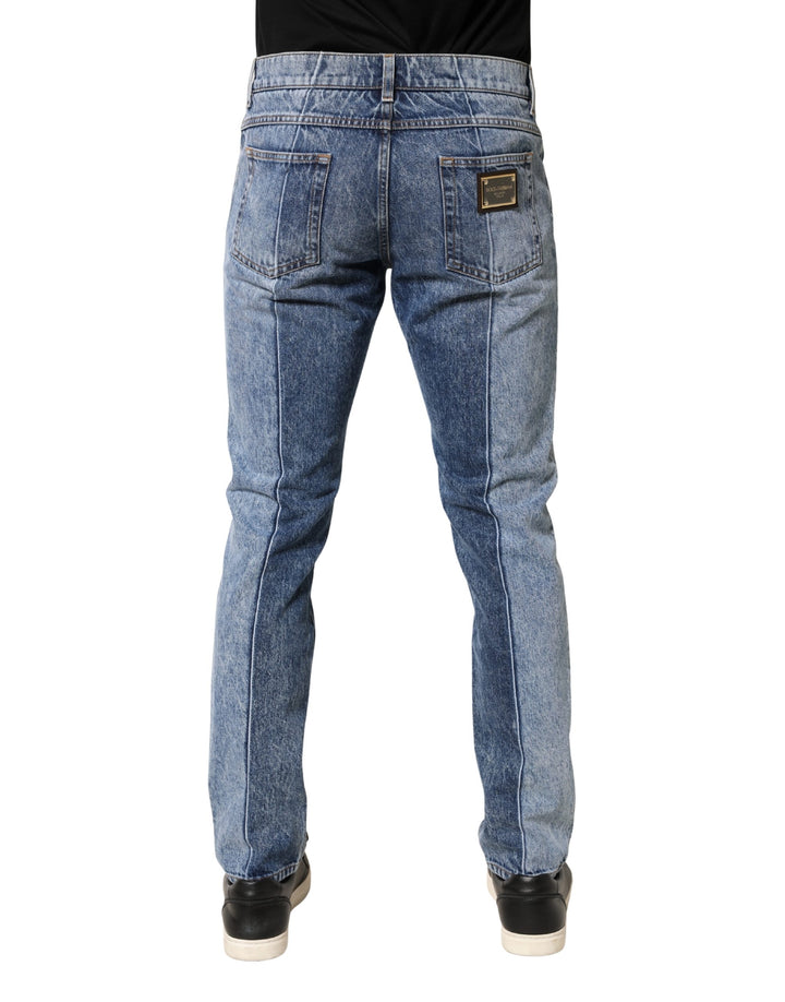 Dolce & Gabbana Two Tone Blue Cotton Regular Men Denim Jeans