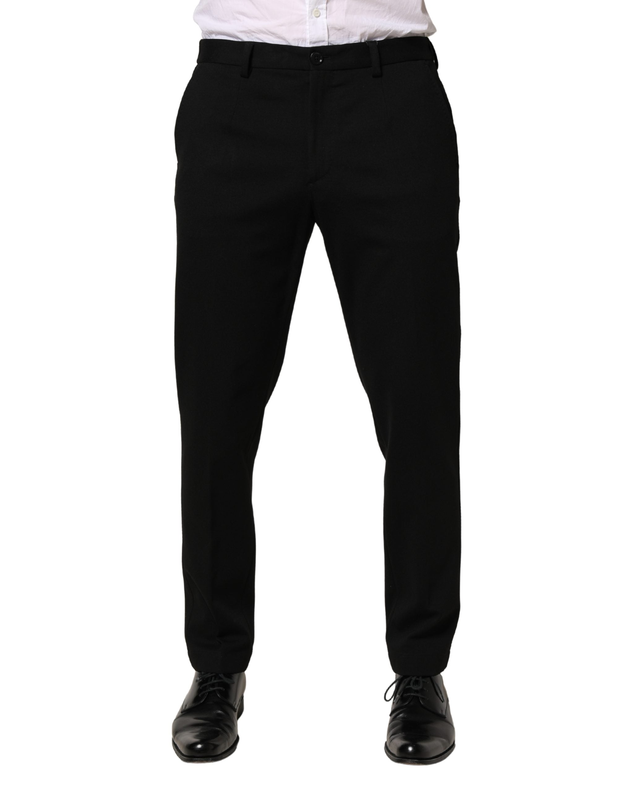 Dolce & Gabbana Black Wool Skinny Men Dress Trouser Pants – SEYMAYKA