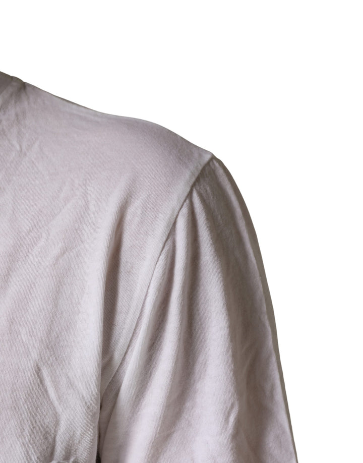Bottega Veneta White 100% Cotton Plain Round Neck Men Shirt T-shirt