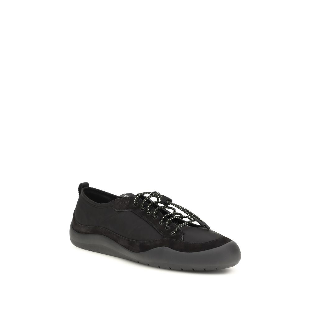 Prada Black Calf Leather Bos Taurus Athletic Sneakers
