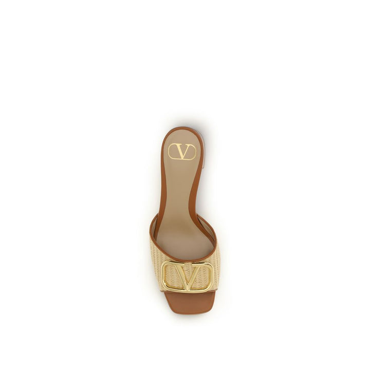 Valentino Garavani Beige Cotton Platform Sandals