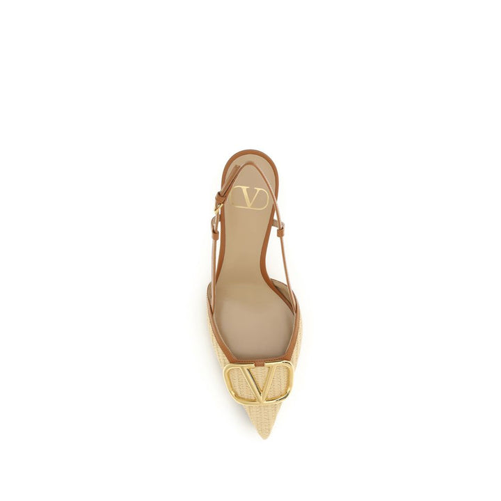 Valentino Garavani Beige Calf Leather Bos Taurus High Heel Pumps