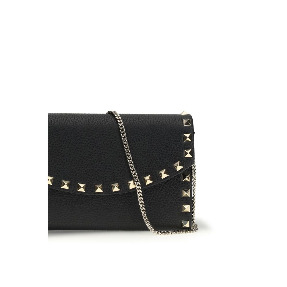 Valentino Garavani Black Calf Leather Bos Taurus Wallet