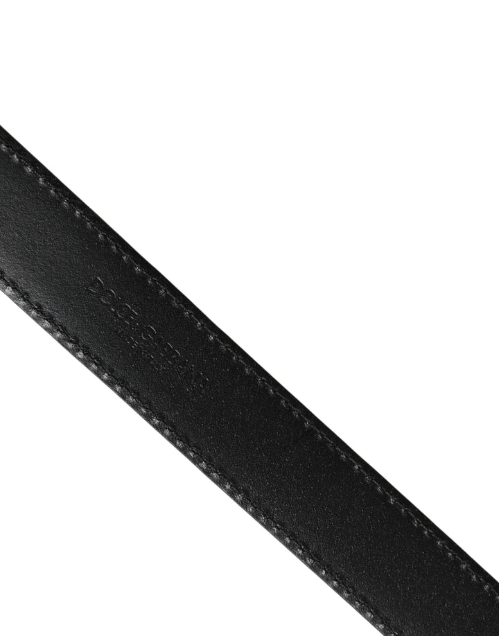 Dolce & Gabbana Men Silver Classic Leather Square Buckle Belt