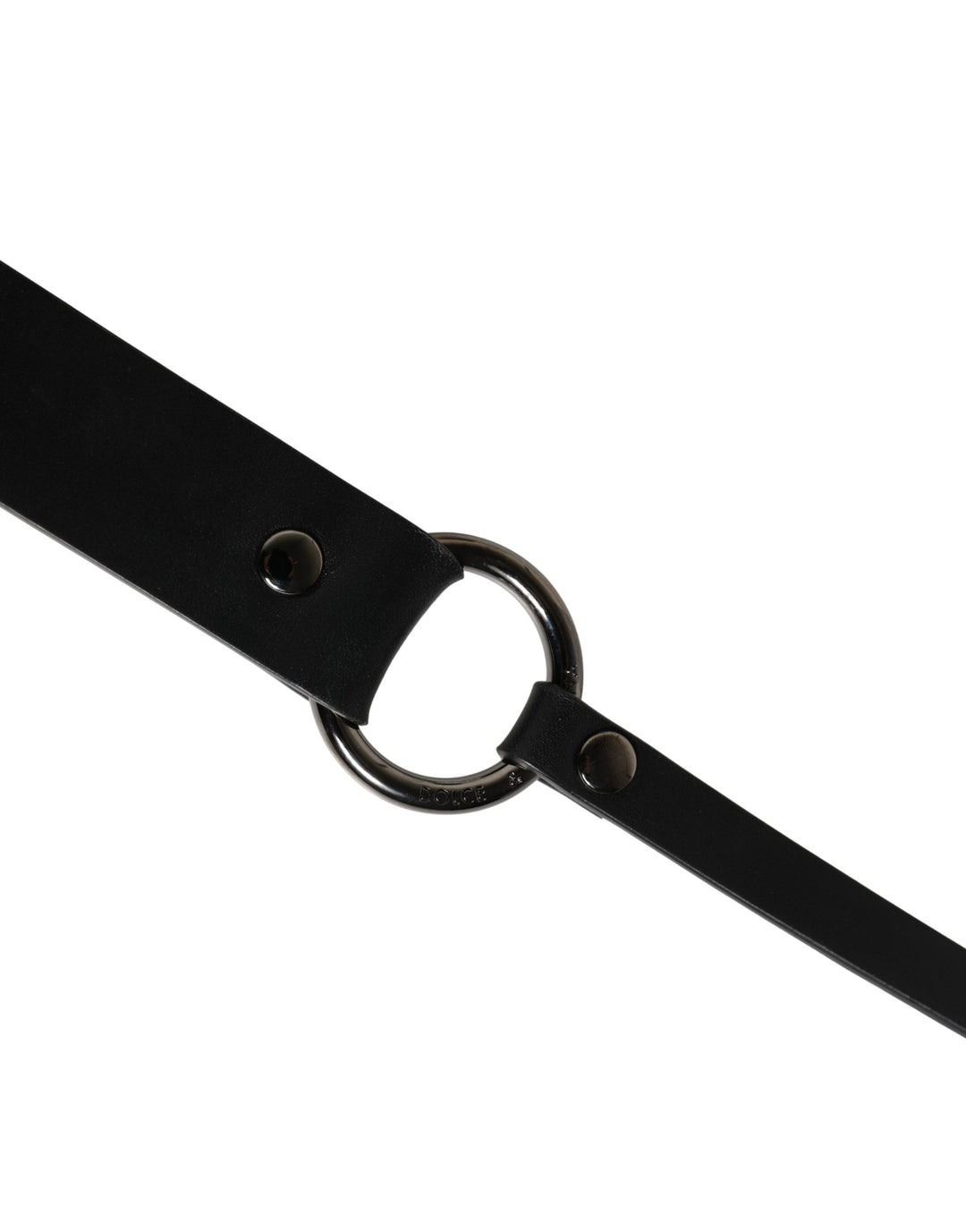 Dolce & Gabbana Men Black Calfskin Leather Metal Buckle Belt