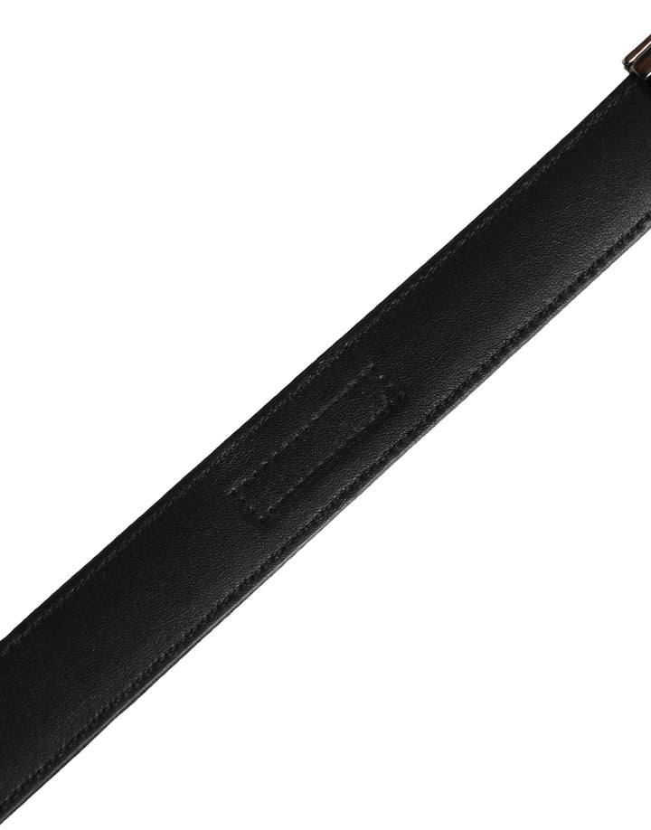 Dolce & Gabbana Men Black Classic Viscose Metal Buckle Belt