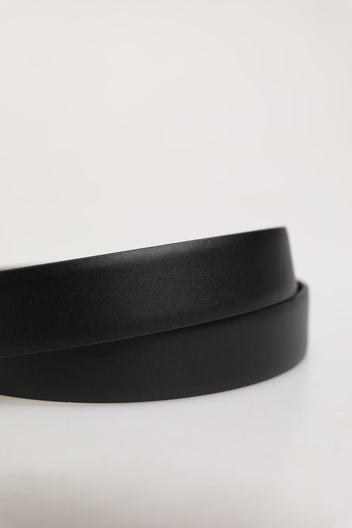 Dolce & Gabbana Men Black Classic Leather Metal Buckle Belt