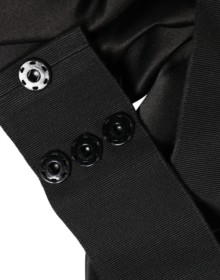 Dolce & Gabbana Black Silk Satin Sash Wide Waist Women Belt