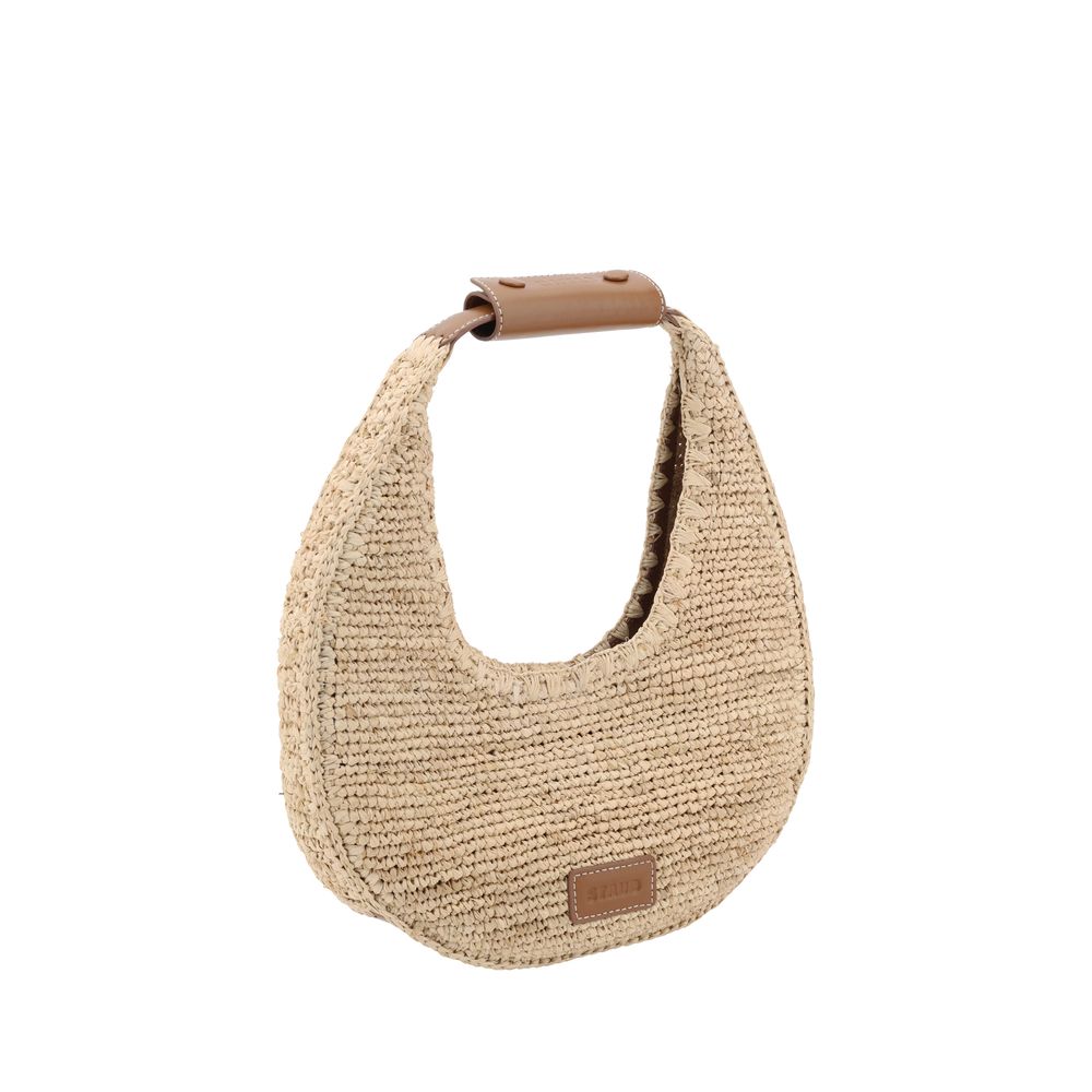 Staud Beige Raffia Handbag