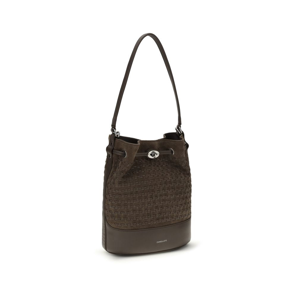 Zanellato Brown Calf Leather Bos Taurus Backet Bag