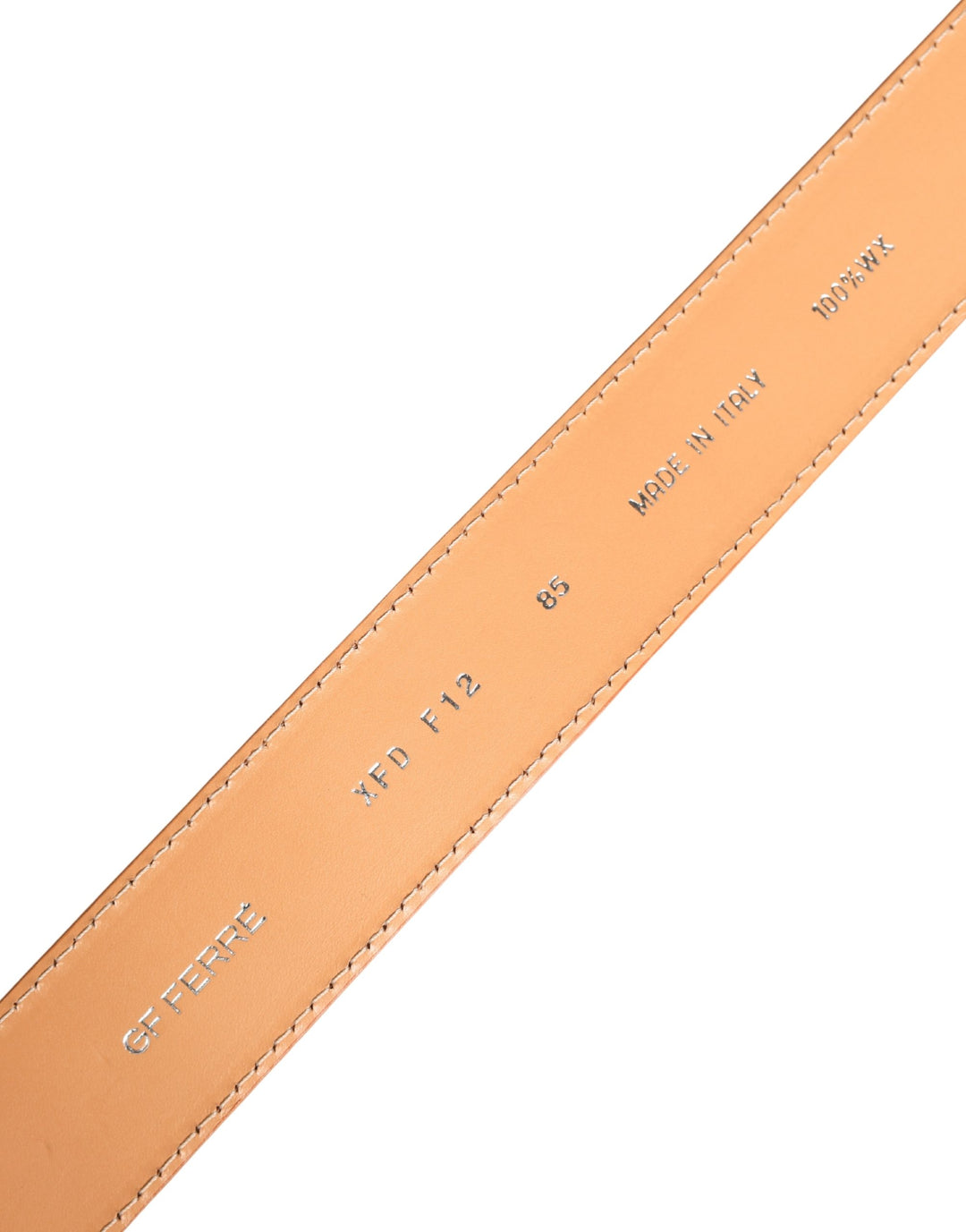 GF Ferre Orange Leather Hexagon Metal Buckle Waist Women Belt