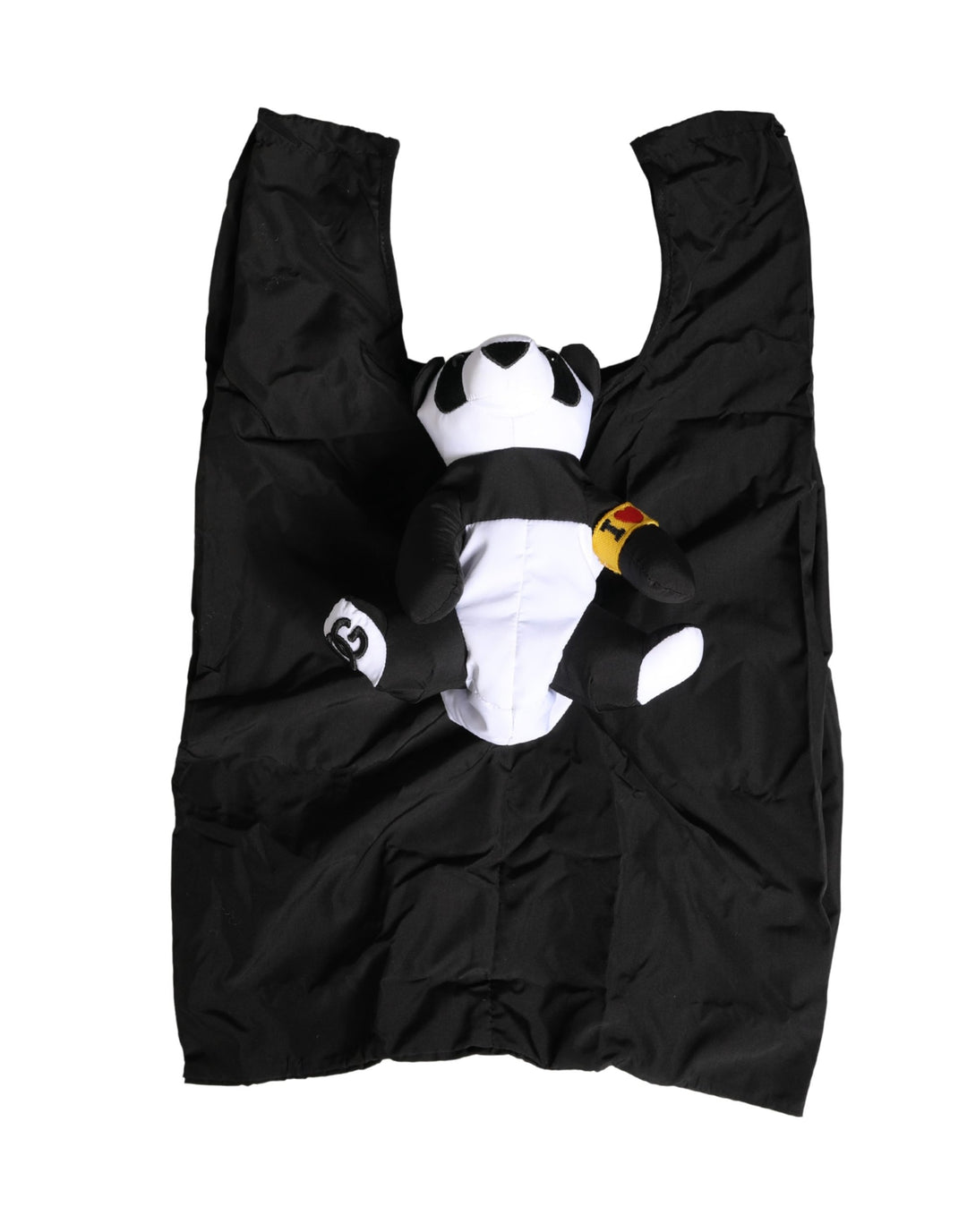 Dolce & Gabbana Men Black Polyester Panda Stuffed Ecobag Bag