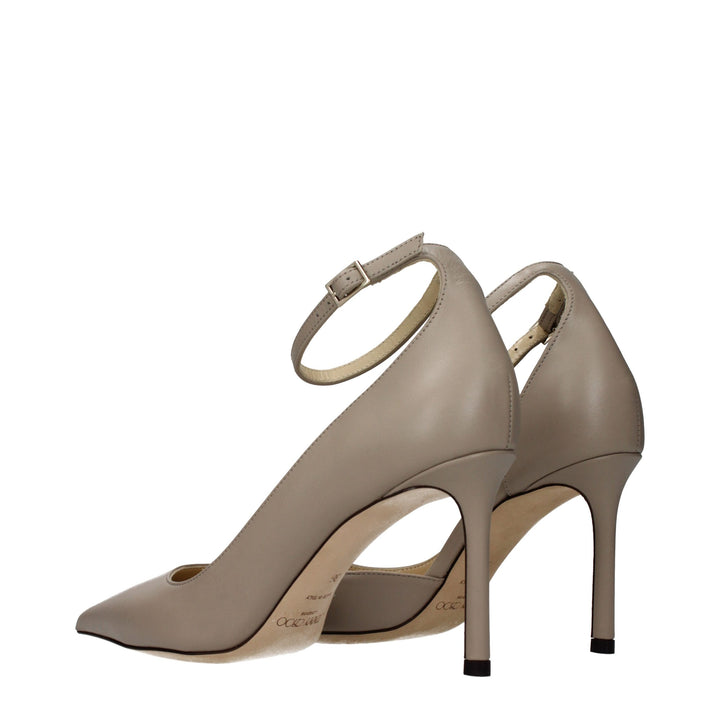 Jimmy Choo Gray Leather Pumps