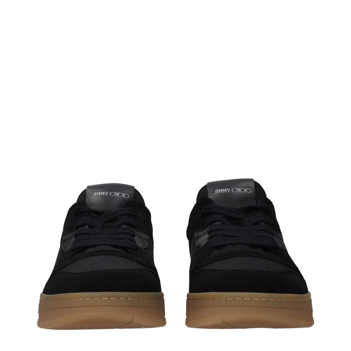 Jimmy Choo Black Fabric Low Top Sneakers