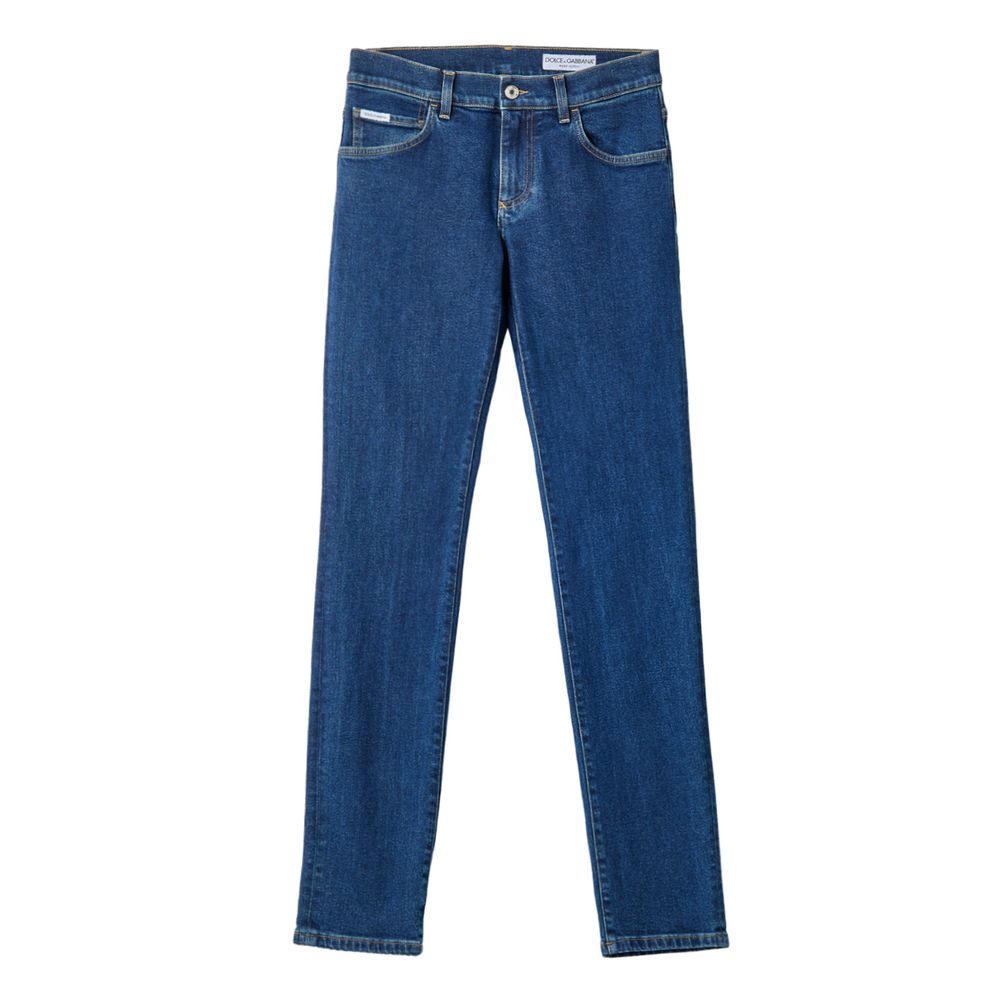 Dolce & Gabbana Blue Cotton Skinny Jeans – SEYMAYKA