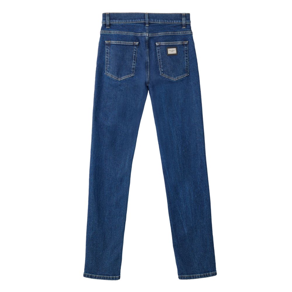 Dolce & Gabbana Blue Cotton Skinny Jeans – SEYMAYKA