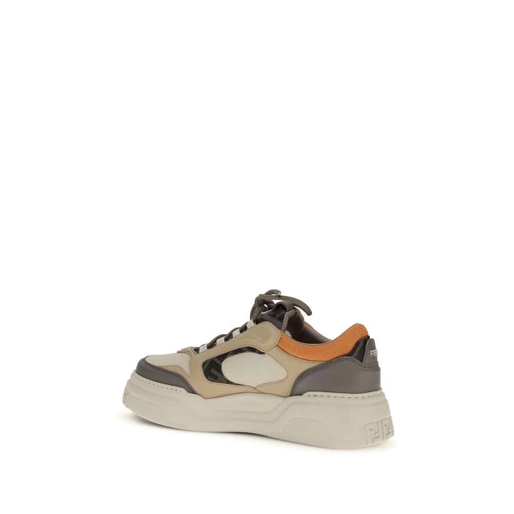 Fendi Multicolor Calf Leather Bos Taurus Chunky Sneakers