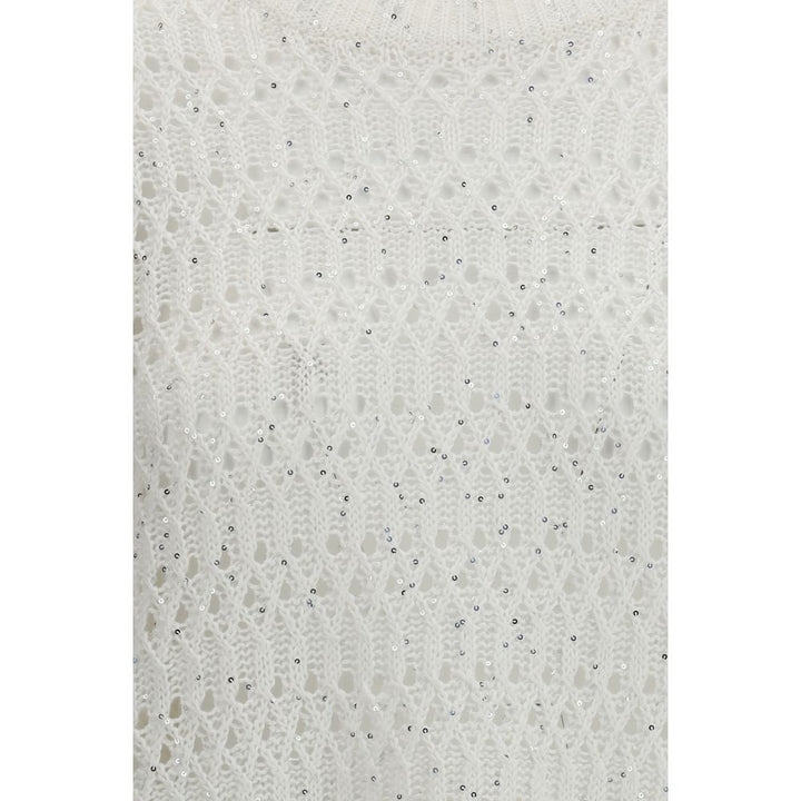Brunello Cucinelli White Silk Sweatshirt