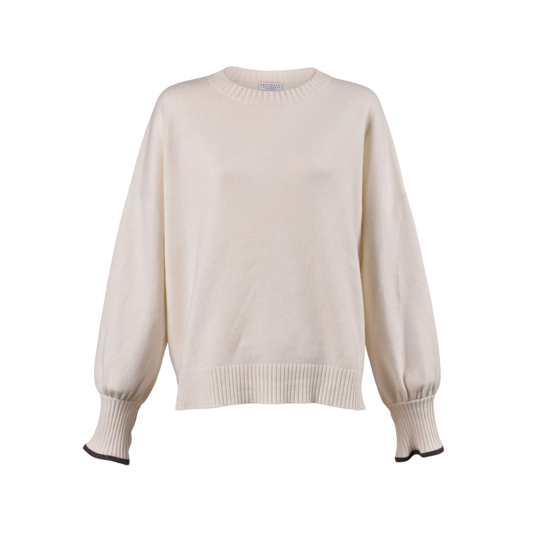 Brunello Cucinelli White Cashmere Sweater