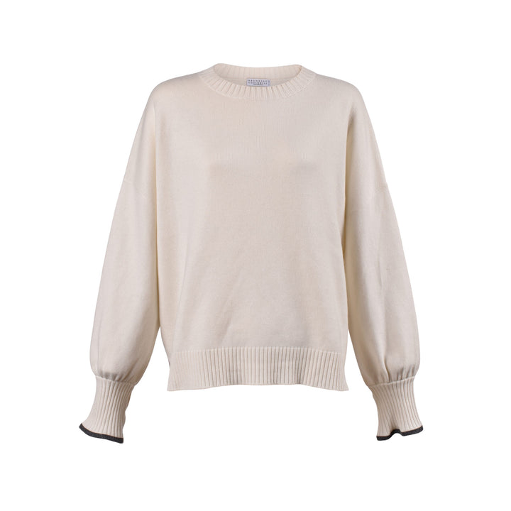 Brunello Cucinelli White Cashmere Sweater