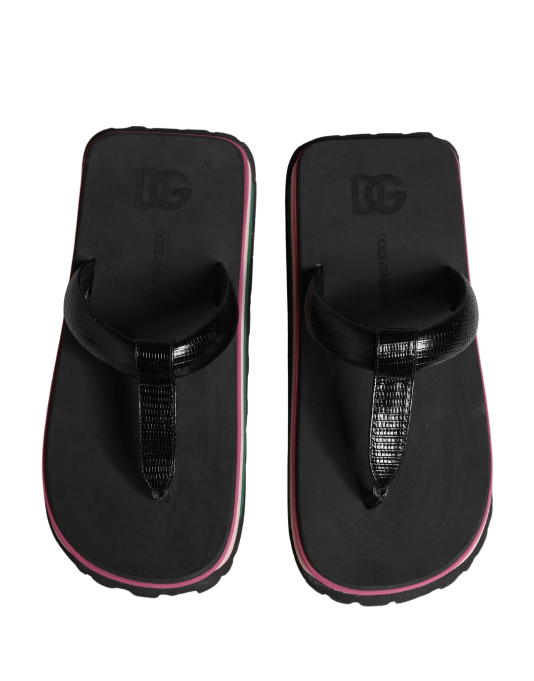 Dolce & Gabbana Multicolor Rubber Chunky Flip Flop Shoes