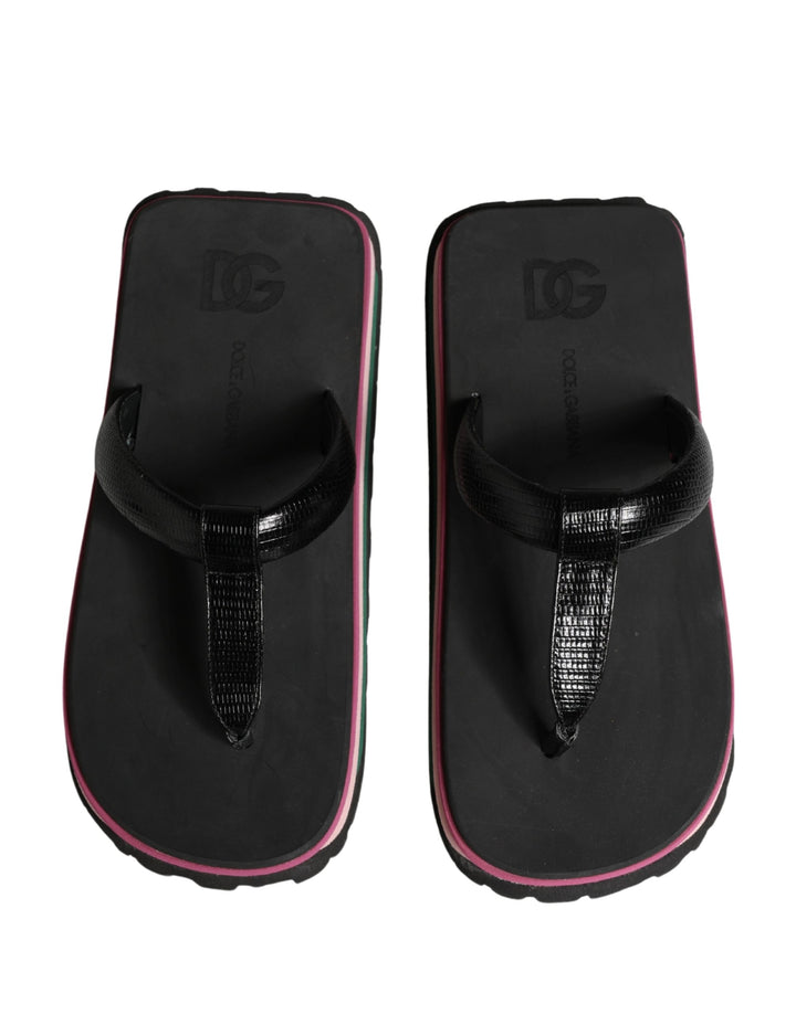 Dolce & Gabbana Multicolor Rubber Chunky Flip Flop Shoes