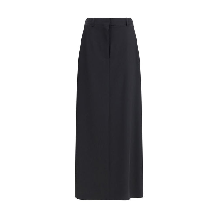 The Row Black Fleece Wool Long Skirt