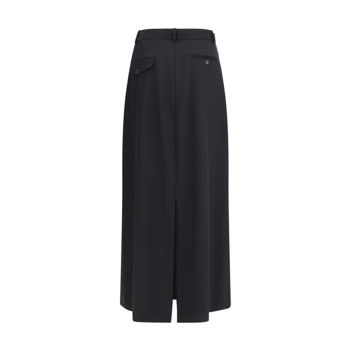 The Row Black Fleece Wool Long Skirt