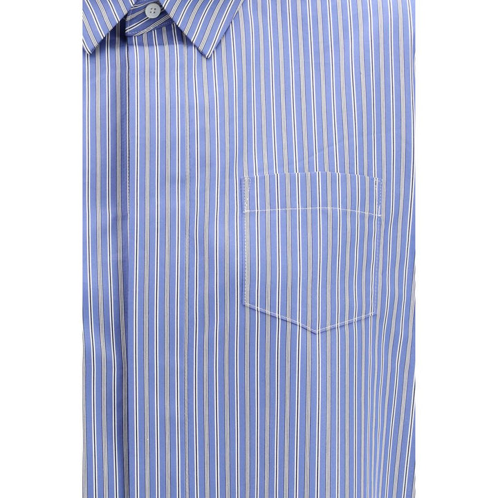 Sacai Blue Cotton Pattern Shirt